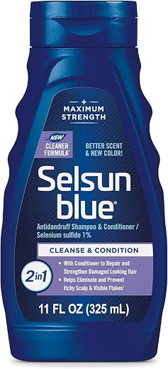 Selsun Blue Medicated Dandruff Shampoo/Conditioner 2-In-1 Treatment, 11 Ounce