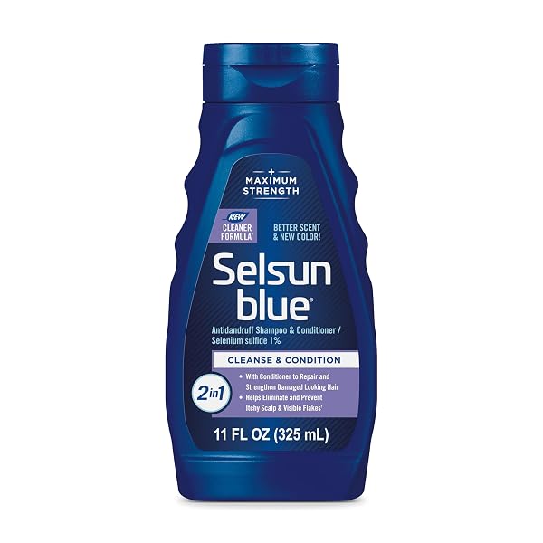 Selsun Blue 2-in-1 Anti-dandruff Shampoo & Conditioner, 11 fl. oz., Maximum Strength 2-in-1 Treatment, Selenium Sulfide 1%