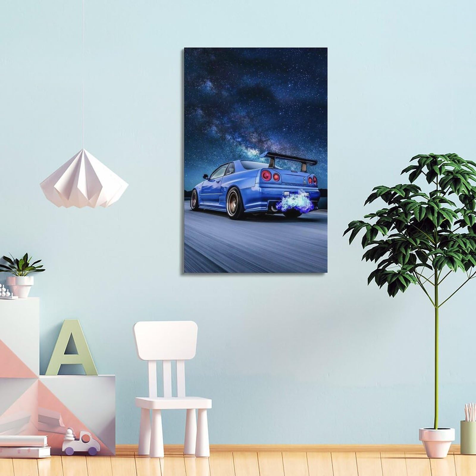 Poster per auto JDM R34 su tela e stampa artistica da parete moderna per la camera da letto, 30 x 45 cm