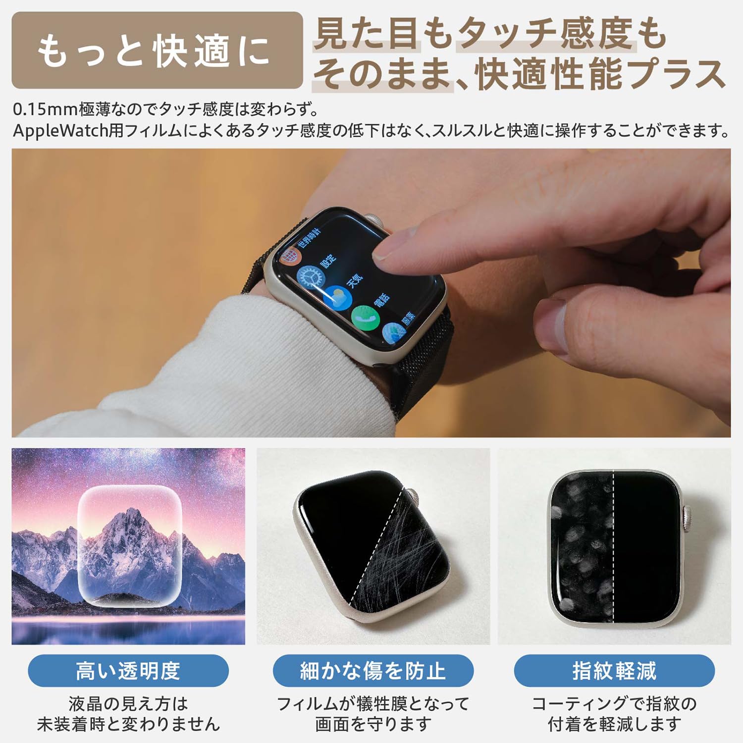 Amazon.co.jp: 【6枚組】ベルモンド アップルウォッチ 用 フィルム 