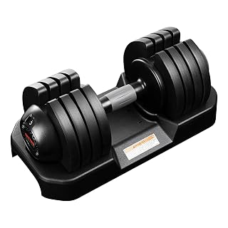 ALTLER 22LBS/25LBS/52LBS Single/Pair Adjustable Dumbbells Set Premium Rubber Coated Dumbbell Set with Secure Locking Mechanism for Safe & Customizable Strength Training - Amazon product rated Grade A