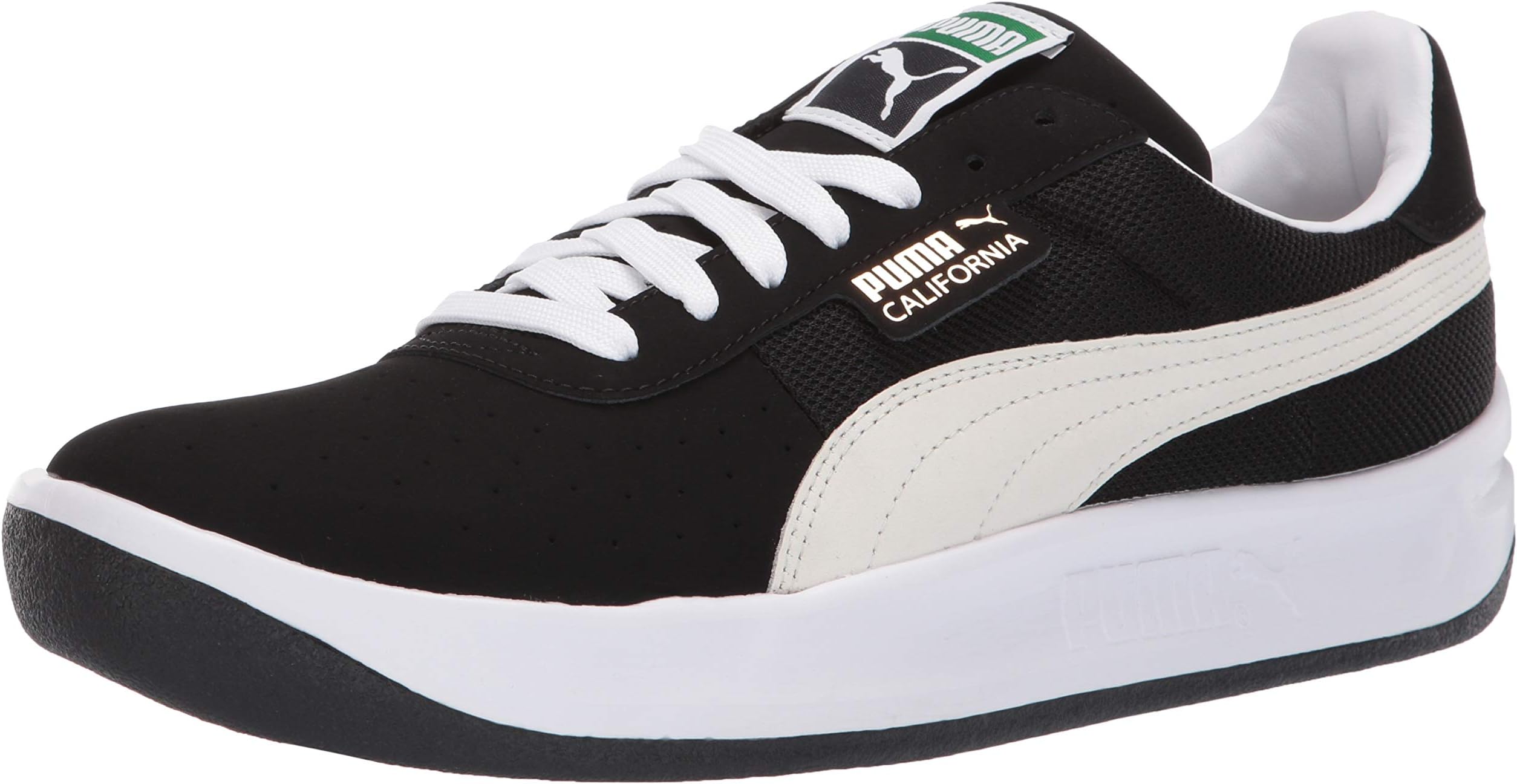 Puma Men's California Sneaker, Black White, 8 M US
