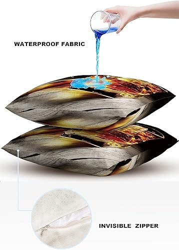 Miniatura 4 de Paquete de 2 fundas de almohada para exteriores, diseño de puro, vino, whisky, licor de bodegón, imágenes de naturaleza muerta, impermeables,