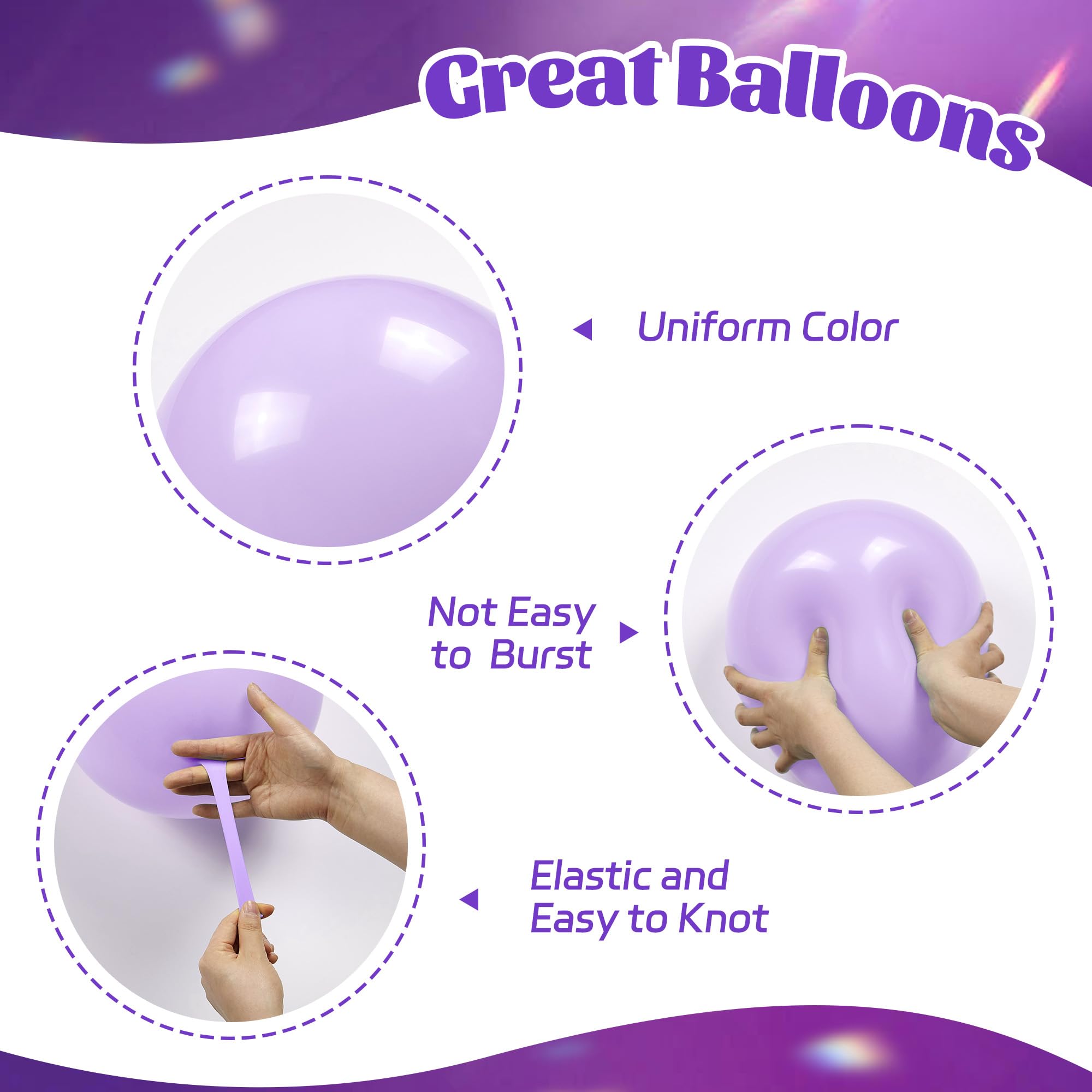 Purple Balloons - 60pcs 12 Inch Party Decorations -3