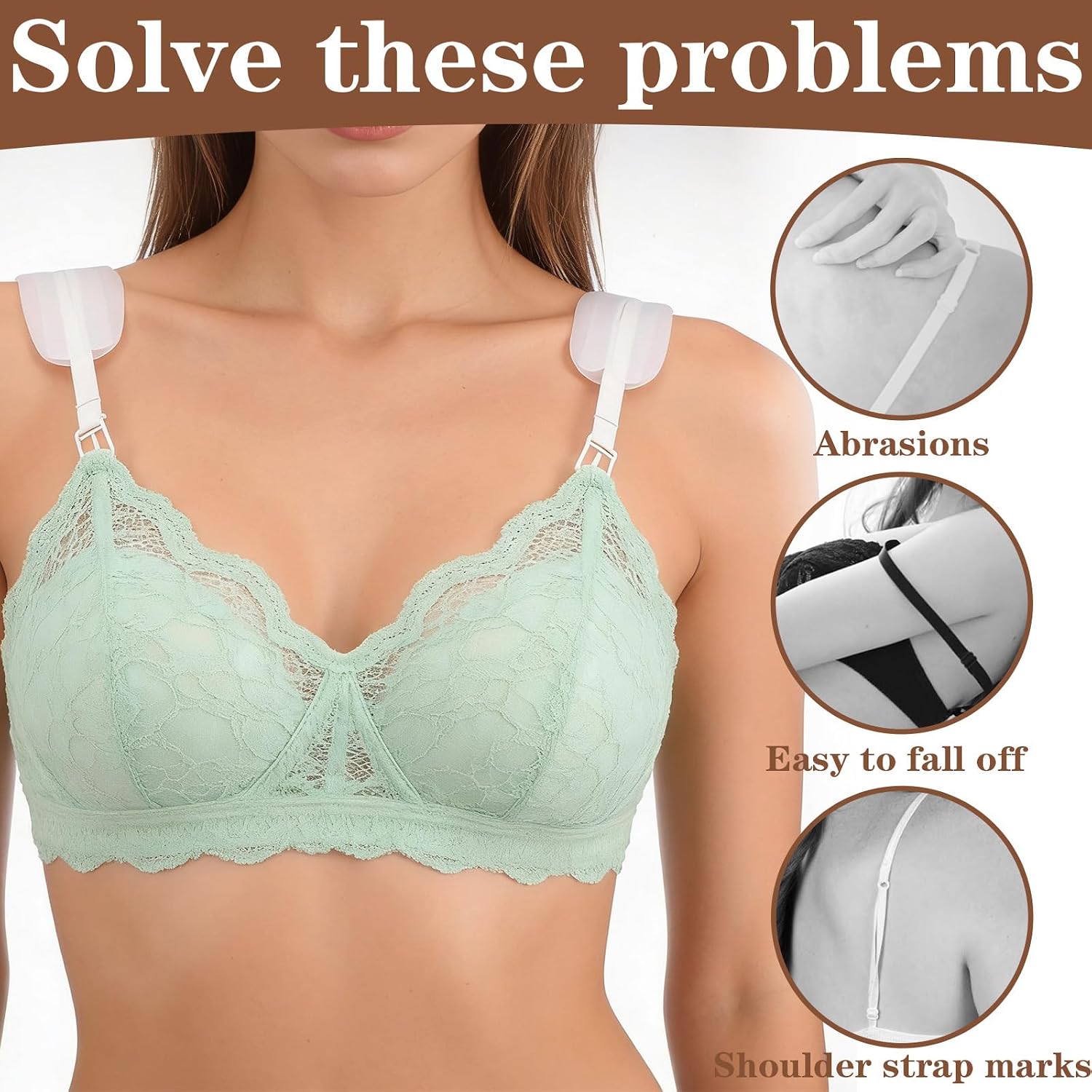 Yolev 12pcs Bra Strap Holders for Slipping Silicone Bra Strap Cushion Pads Non Slip Shoulder Pads for Women Keep Bras Straps from Slipping Off Shoulders