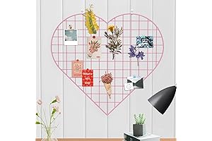 Photogrid: Heart-Shaped Wall Art Wire Board for Displaying Photos, Art, and More