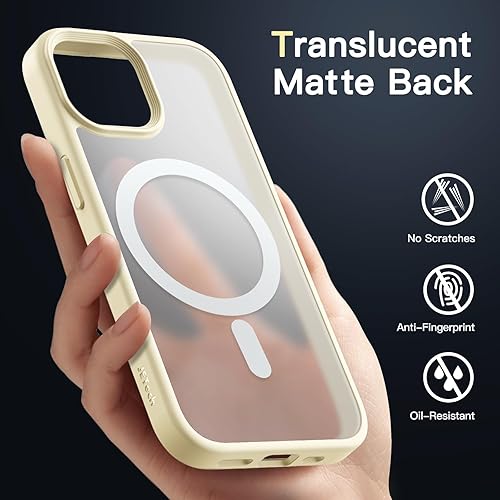 Miniatura 10 de JETech Funda magnética para iPhone 15 de 6.1 pulgadas, compatible con MagSafe, translúcida mate, delgada, a prueba de golpes, color negro