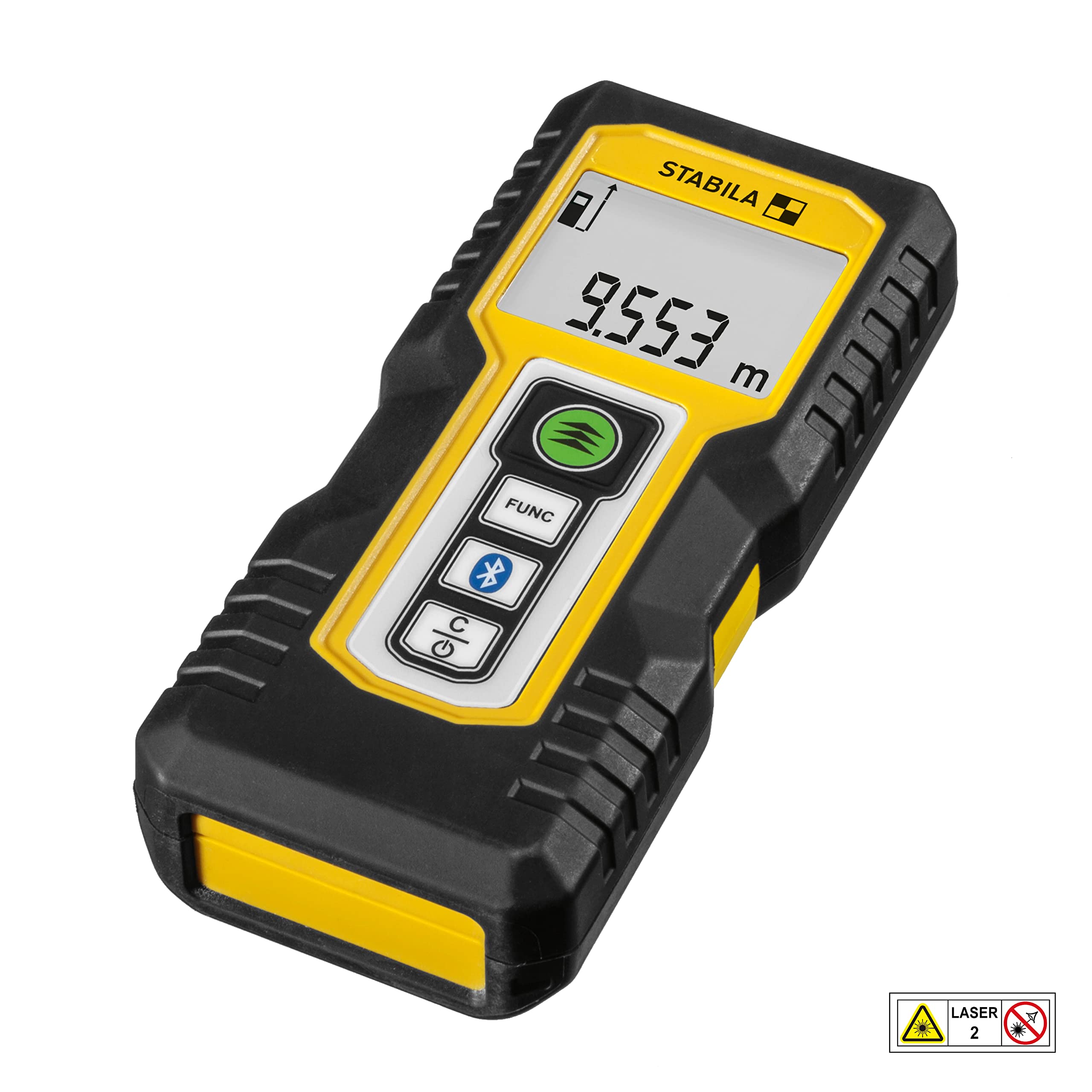 STABILA Laser-Entfernungsmesser LD 250 BT, Bluetooth Smart 4.0, max. Messbereich 50 m, 4 Messfunktionen (u. a. Fläche und Volumen), IP 54, inkl. Batterien (2X AAA)