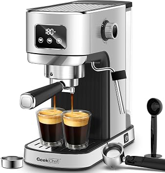 Geek Chef Espresso Machine, 20 Bar Espresso and Cappuccino Coffee Maker with Mill Frother, Cappuccino & Latte Machine for Home