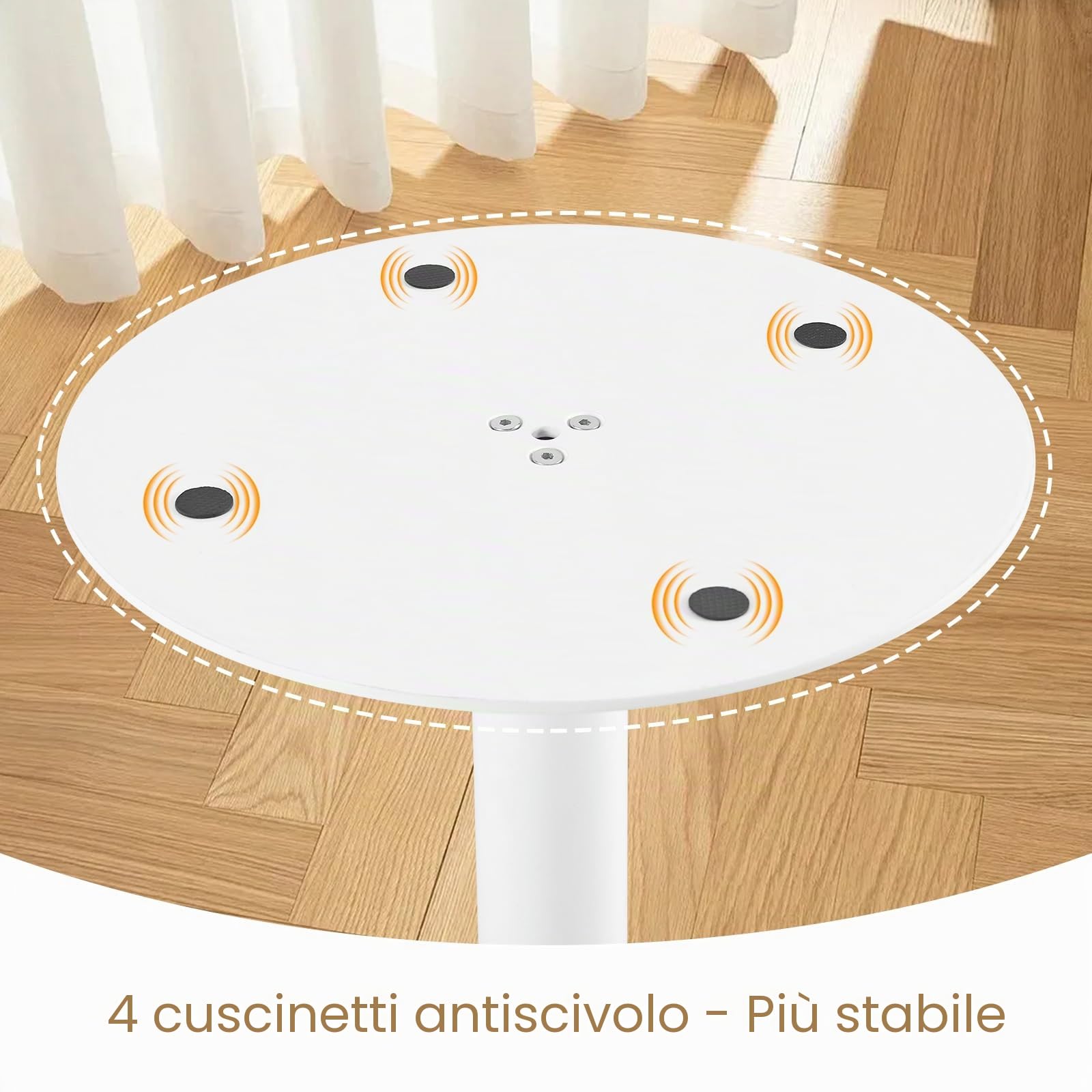 buybyroom Tavolo da Pranzo Rotondo Piccolo, Tavolo da Cucina, Tavolo da Bar, Tavolo Rotondo, 80 cm, Bianco