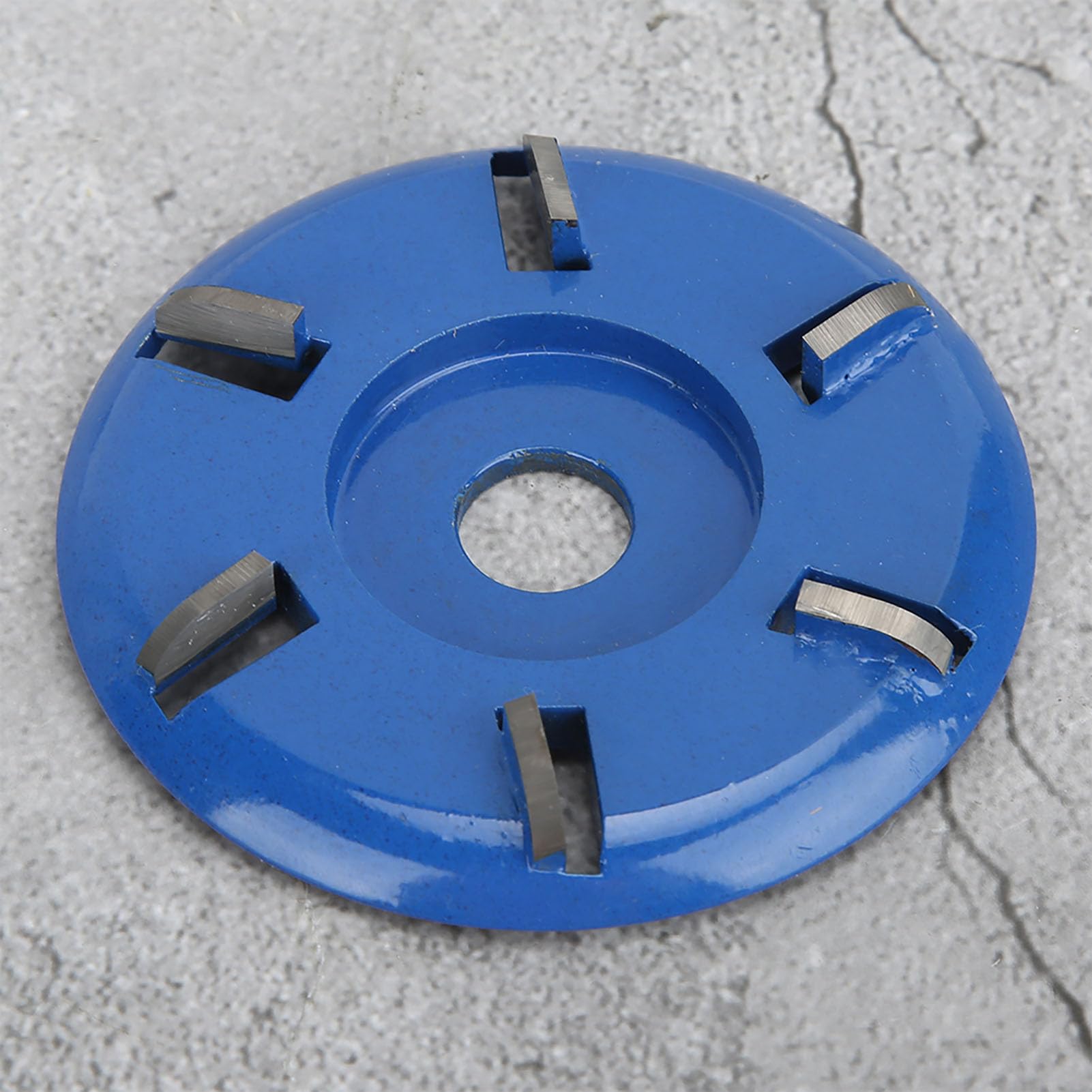Disque De Sculpture En Bois, Acier 6 Dents Arbre Disqueur De Souche De Mouture De Fraiseuse D'outil De Travail Du Bois D'outil De Travail Accessoires Meuleuse De Souche Pour Polissage(Arc Blade Bleu)