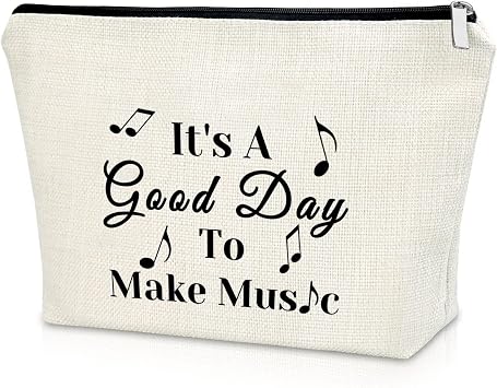 Sazuwu Music Lover Gifts for Girls Women Teachers Music Themed Appreciation Makeup Bag Cosmetic Organizers Festival Birthday Christmas Graduation Gift
