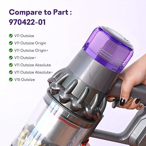 Miniatura 3 de Paquete de 2 filtros de piezas de repuesto para Dyson V11 Outsize, V11 Outsize Origin, Outsize, Compare con la pieza 970422-01
