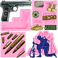 Vista 11 de ZiXiang Pistola de silicona con forma de bala para fondant, moldes para decoración de pasteles de azúcar, decoración de cupcakes, pasta de goma