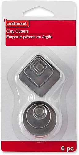 Miniatura 4 de 6 paquetes cortadores de arcilla premium cuadrados y circulares de 6 quilates (36 en total). Craft Smart