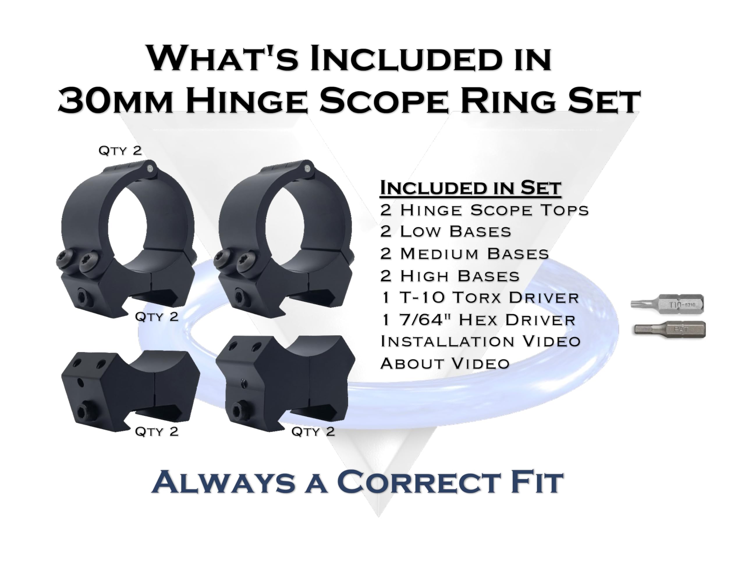 Talley TMS35M 35mm Modern Sporting Scope Ring (Med) 1.089BA