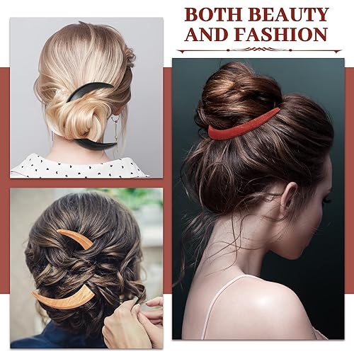 Miniatura 5 de 3 horquillas talladas a mano con luna creciente para mujer, horquilla de luna y luna, pinza para el cabello de luna, accesorios para el cabello de