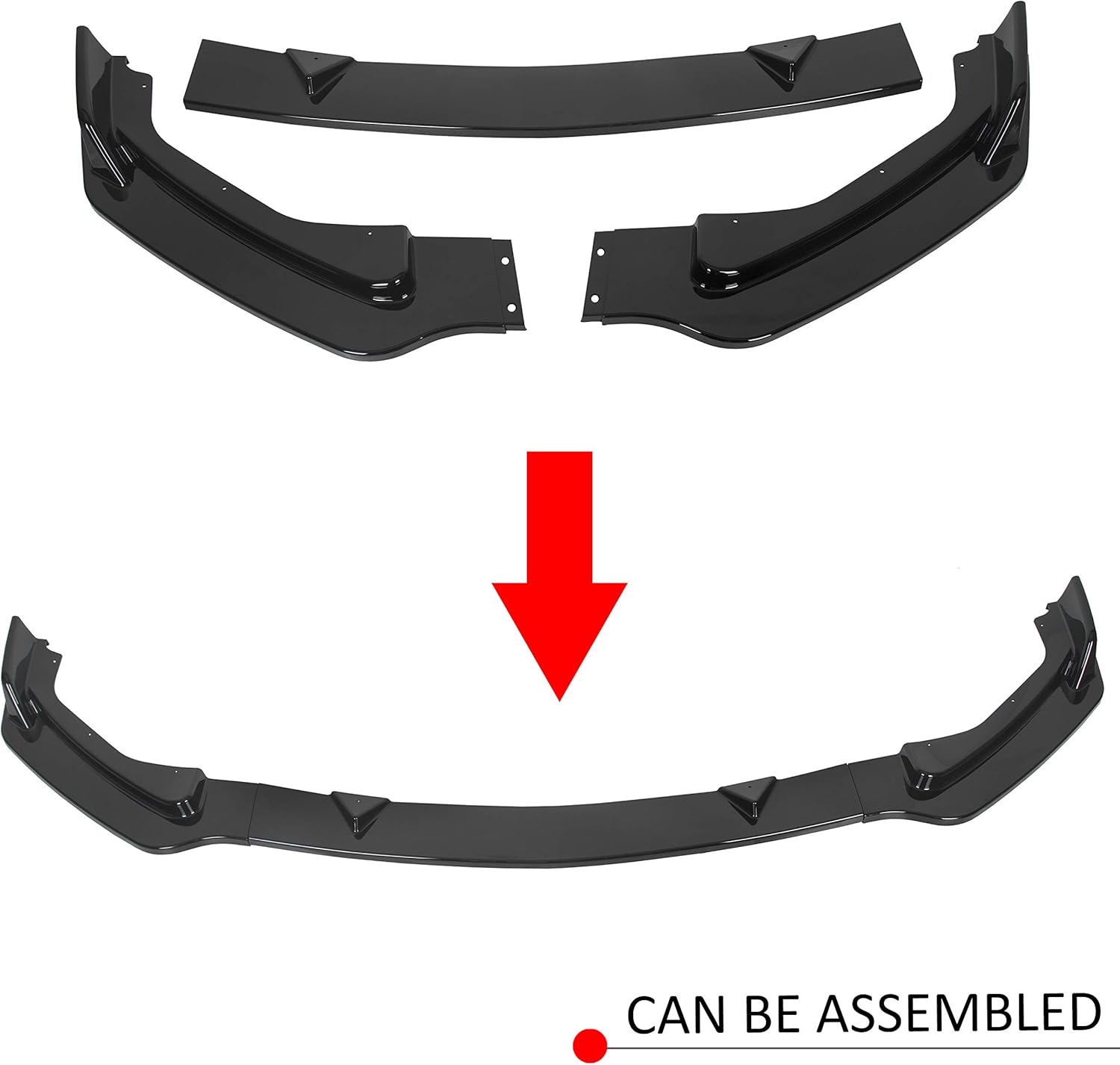 HECASA Front Bumper Lip Compatible with 2014-2017 Infiniti Q50 Base Spoiler Splitter Body Kit Premium Gloss Black