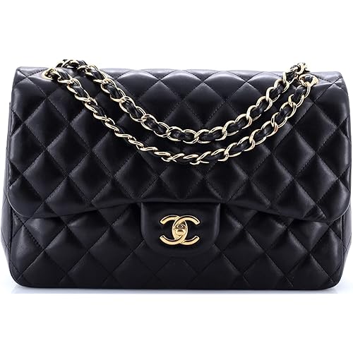 Chanel, Pre-Loved Classic Double Flap Bag Quilted Lambskin Jumbo, Black