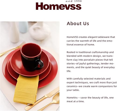 Miniatura 7 de HomeVss Colors Life juego de vajilla, exterior negro brillante con interior de color mate