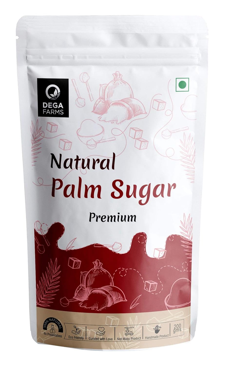 DEGA FARMS Premium Natural Palm Sugar - 200GM | Made with 100% Pure, Organic & Natural Ingredients