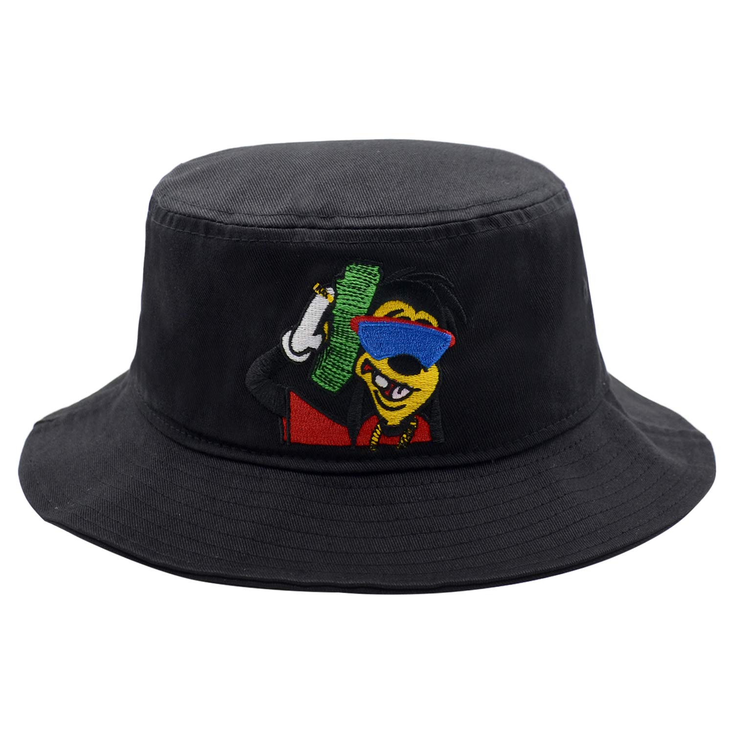 Bucket Hat Unisex Distressed Boo 100% Cotton Cap Summer Travel Bucket Beach Sun Hat Cotton Embroidery Visor Outdoor Cap