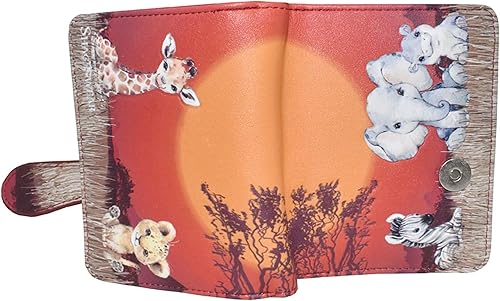 Miniatura 3 de Shag Wear Babies of Africa Safari - Cartera pequeña de animales para mujeres y adolescentes, piel sintética vegana de 4.5 pulgadas, color rojo, Rojo