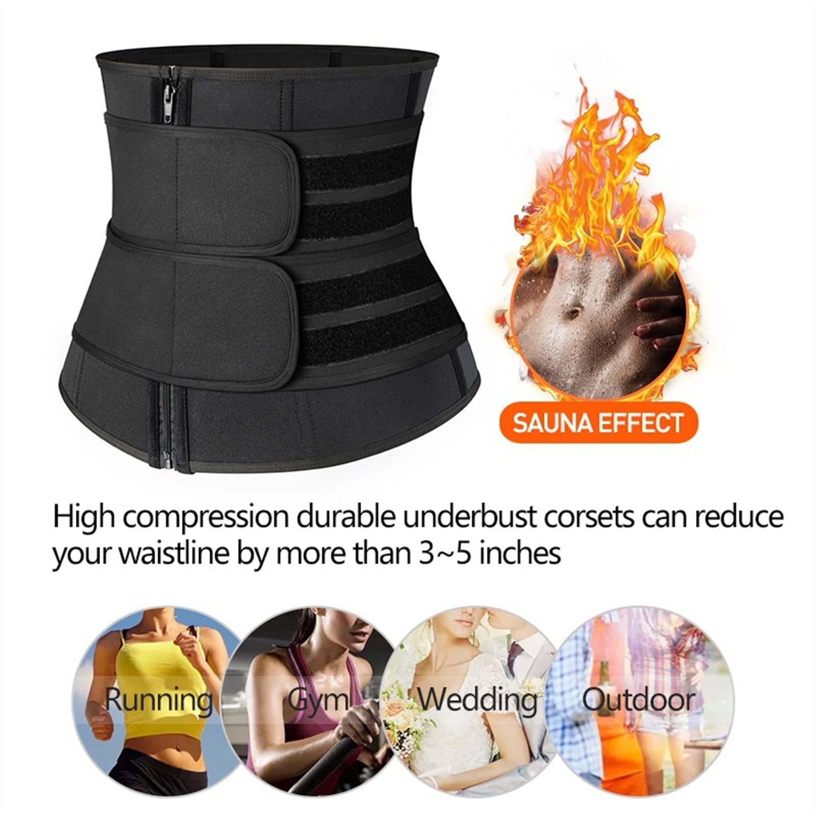 Corsetto decompressivo Regolabile da Donna in Neoprene, Modellante per Il Corpo, Cintura Dimagrante per Pancia e Stomaco