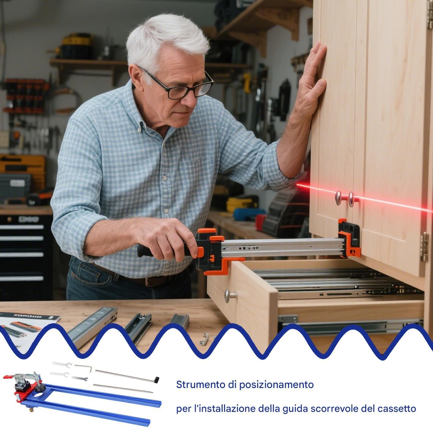Dima Ferramenta Da Armadio Attrezzi da falegnameria antiscivolo | Localizzatore Di Precisione Per Armadi Falegnami carpentieri bagno mobile scrivania officina casa