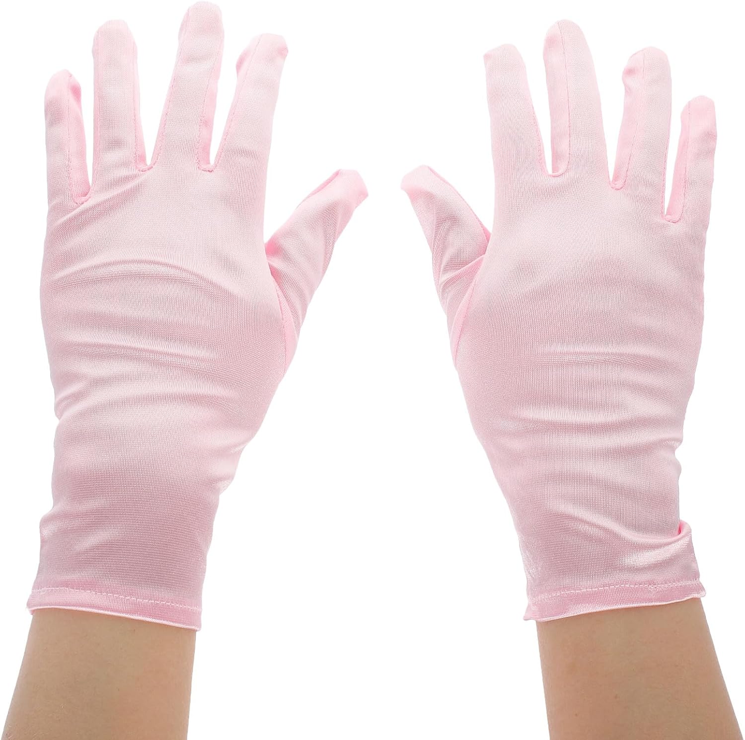 Dress Gloves 3 Pairs Decorative Skirt Gloves Party Supplies for in Pink, White, and Blue
