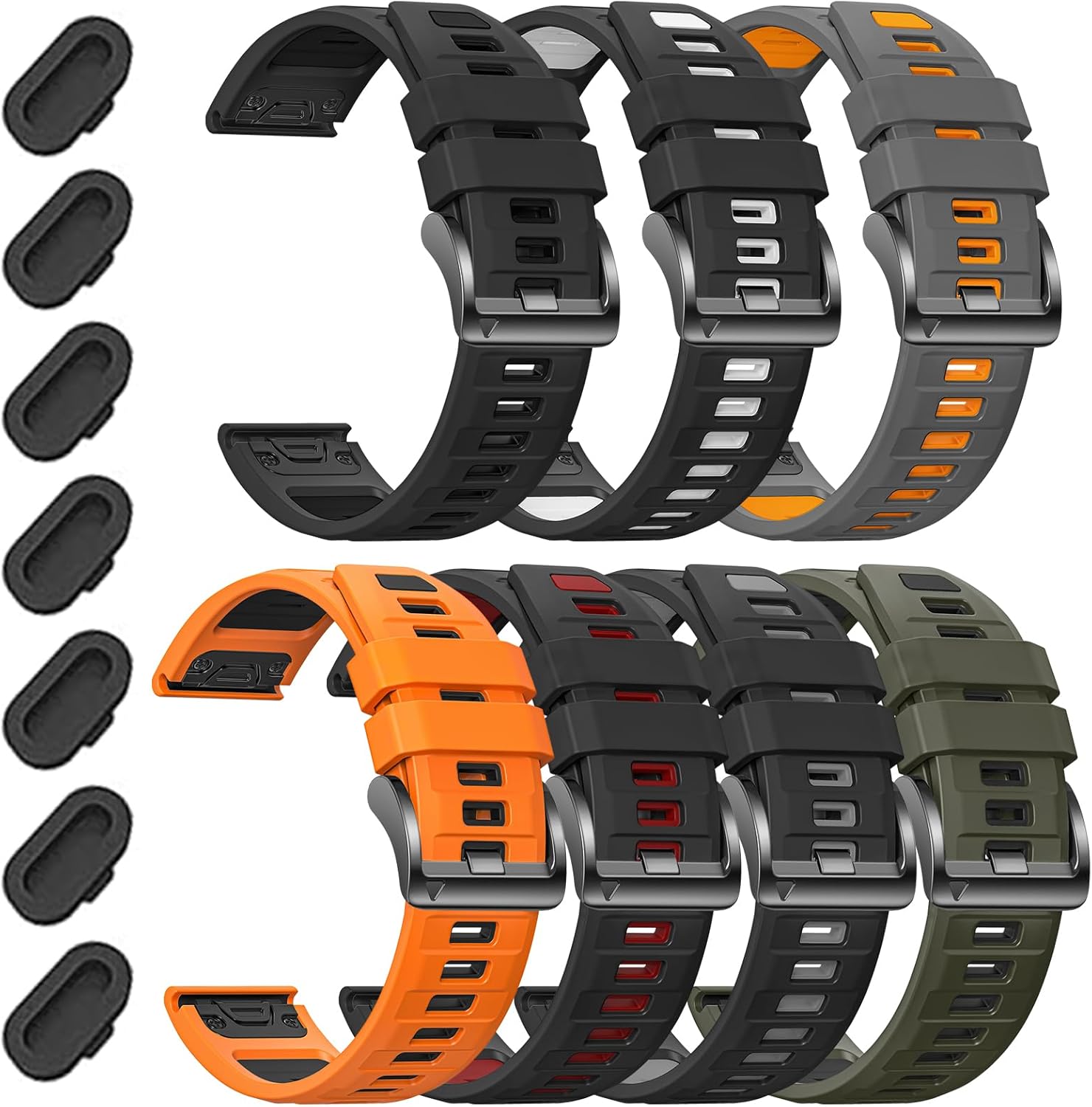 22mm Watchband Compatible With Garmin Fenix 8 tactix 8 47mm/Fenix E/Fenix 7 Pro/7/Fenix 6 Pro/6/5 Plus/5,Silicone QuickFit Strap for Descent G2/G1/G1 Solar/Forerunner 965/955/945/935