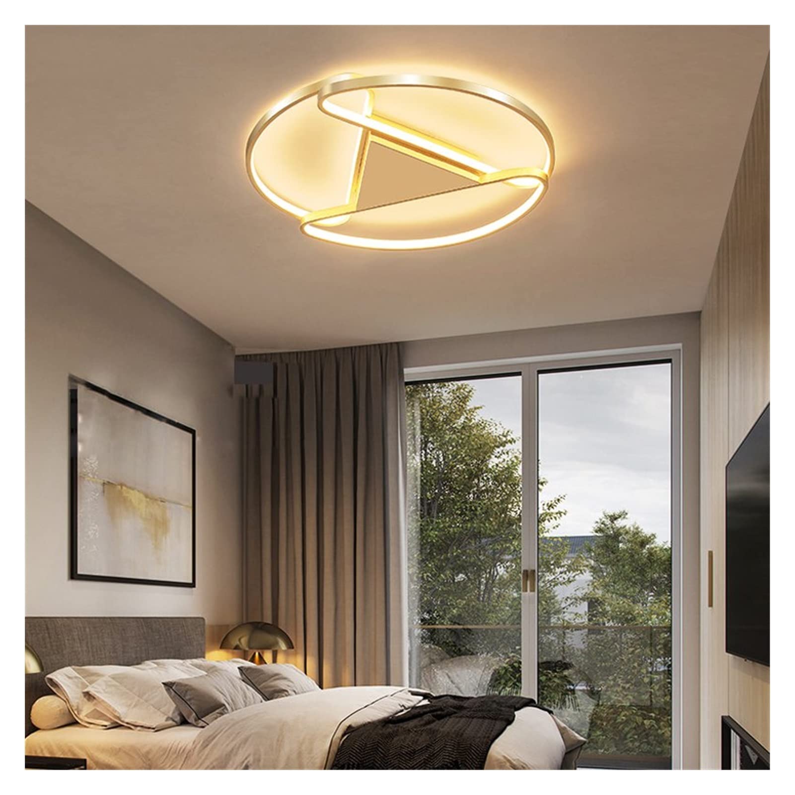 Plafondnier industriel gold LED intensité réglable luxe - 8