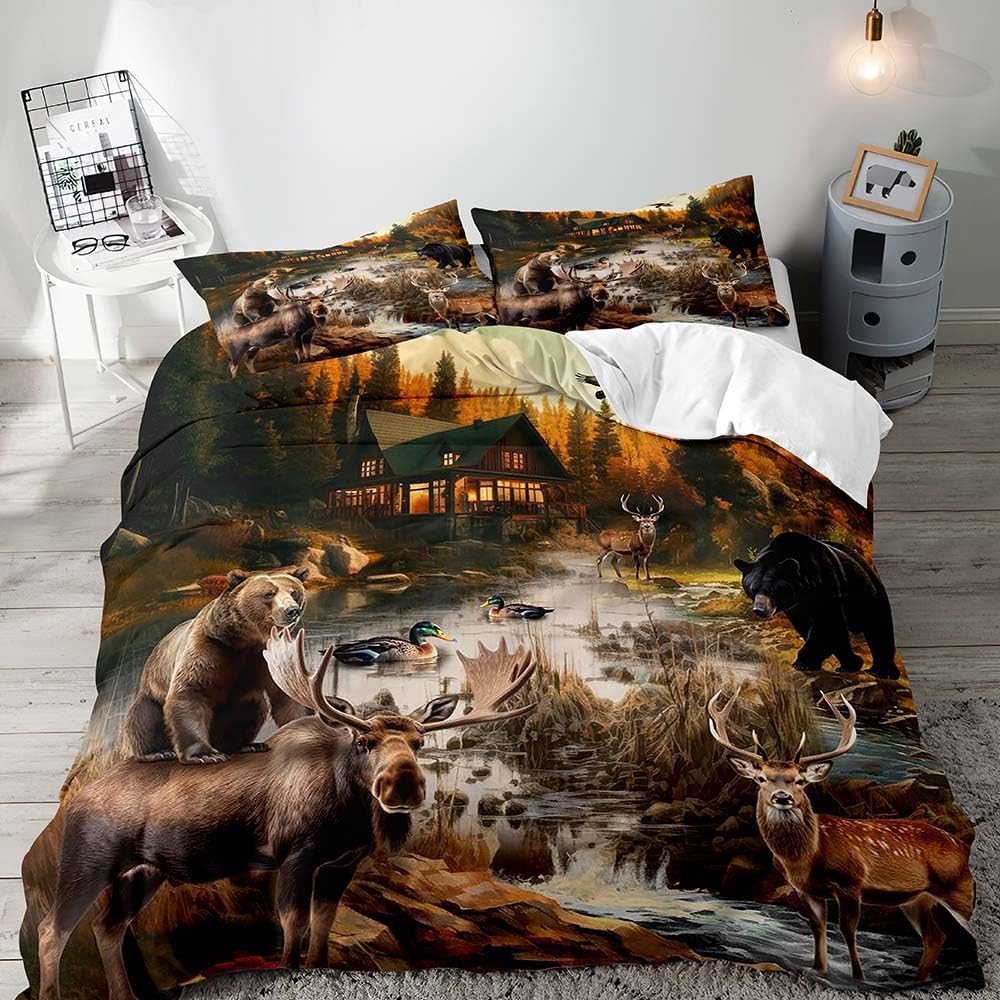 HomeLife Parure De Lit 120x190 Flanelle De Coton - Parrure Avec Drap Housse 120x190 Avec Coins, 100% Coton Chaud Pour L'hiver + Drap Plat 1 Personne