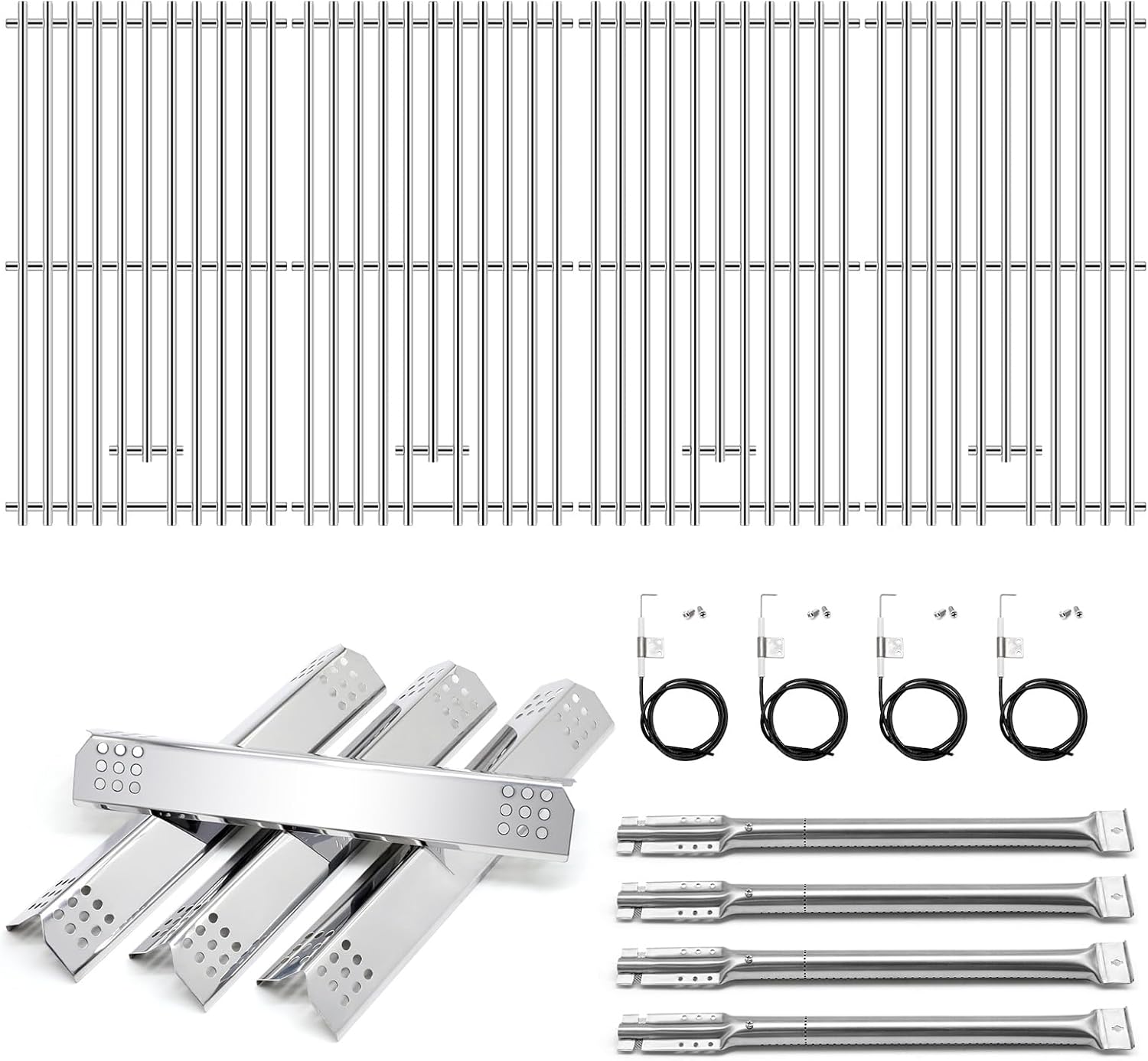 Adviace Grill Replacement Parts for Kitchenaid 740-0781, Heat Plates Grill Burners Igniters Grill Grates for Kitchenaid 740-0781 4-Burner Grill
