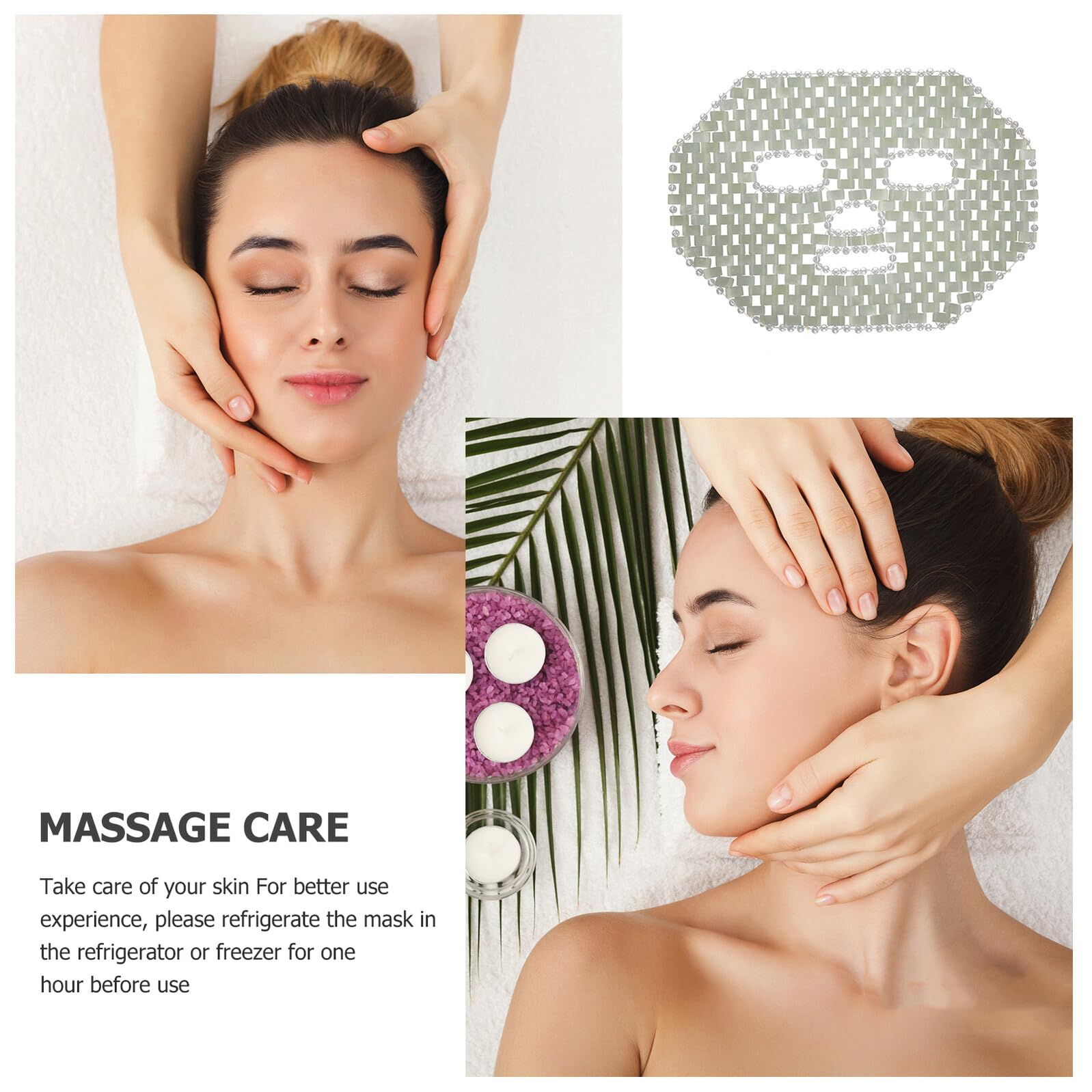 Masque de Jade Visage, Masque de Massage, Soin Spa | Soulage la Fatigue Oculaire, Effet Rafraîchissant, Usage Maison Nettoyage en Profondeur