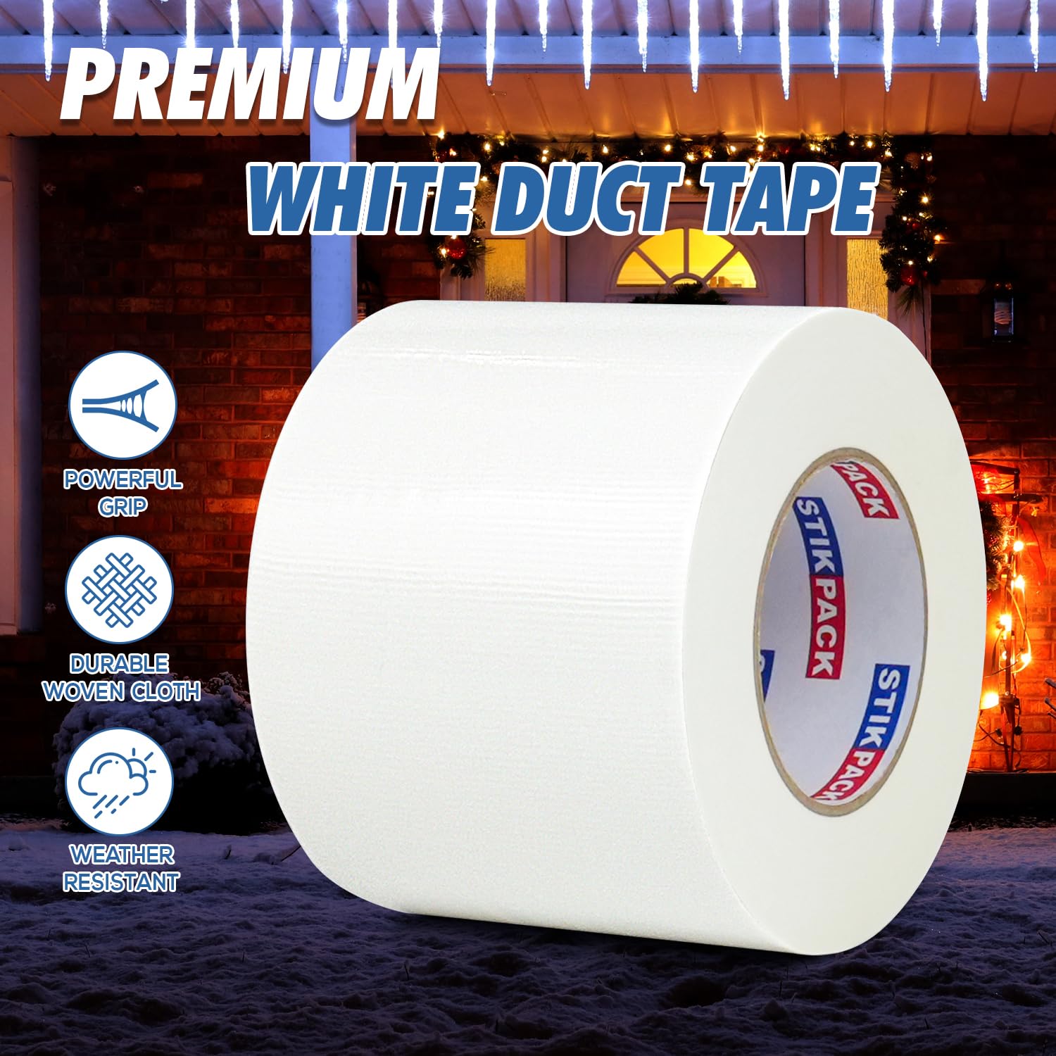 Wide Duct Tape 5 inch, Industrial Grade White Duct Tape 5 inches x 55 Yards (165 ft), 9 Mil Heavy-Duty, Waterproof, UV Resistant for Crafts & Home Improvement