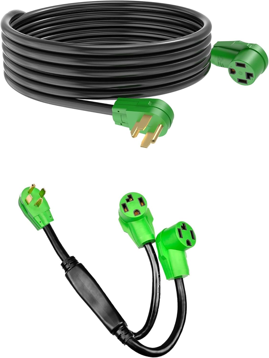 RVMATE 4 Prong Dryer Extension Cord 25 Feet & 4 Prong Dryer Splitter 30 Amp