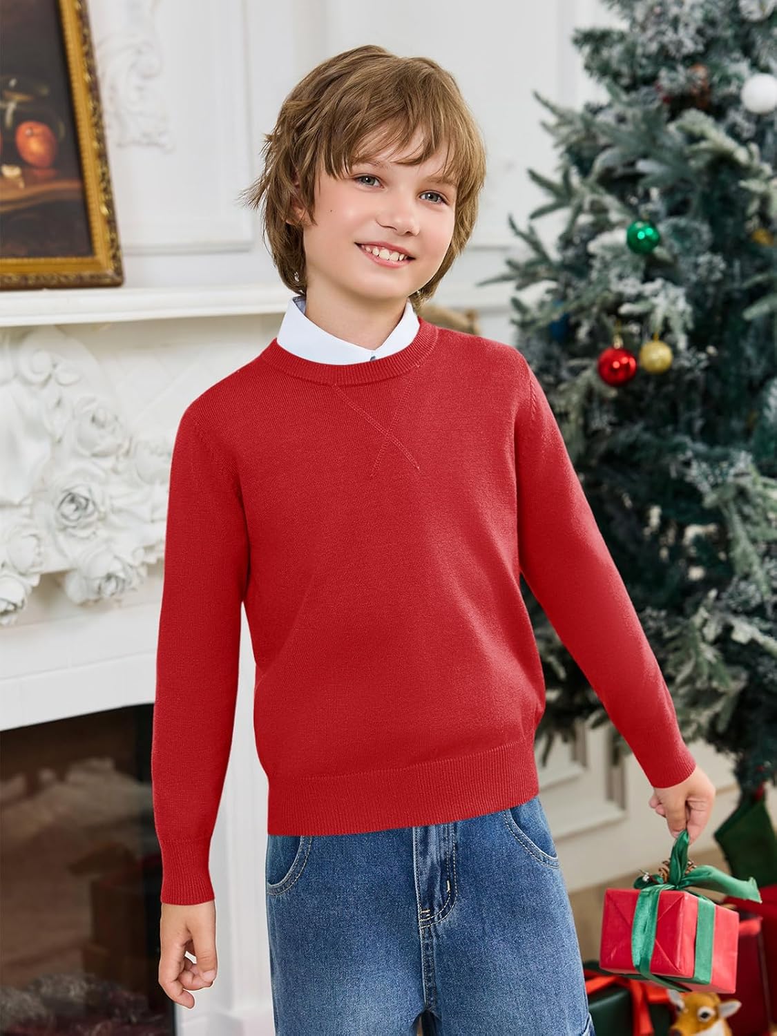 Haloumoning Boys Sweater Kids Casual Crewneck Long Sleeve Pullover Tops Fall Fashion Clothes 5-14 Years - Image 3