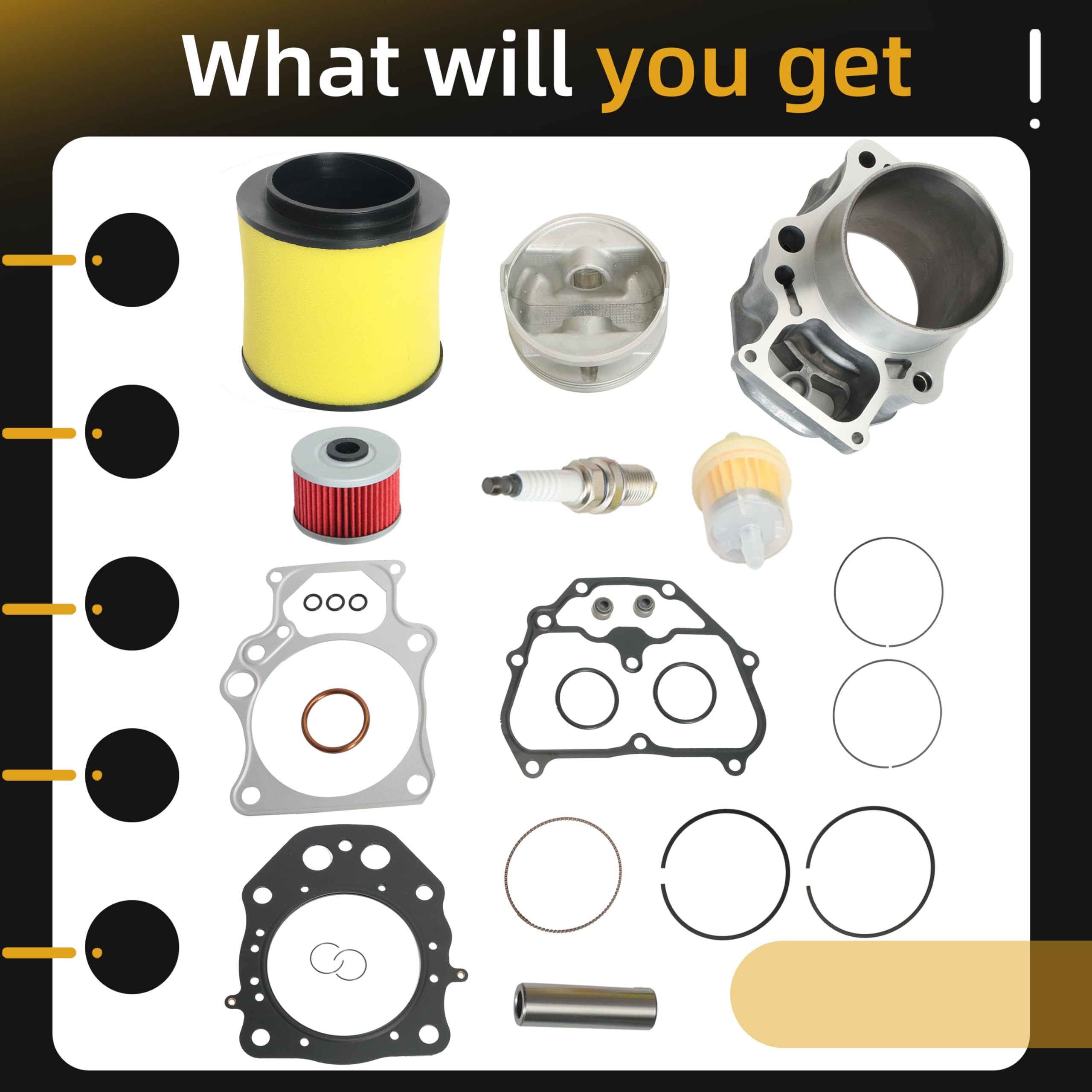 Top End Gasket Set For Honda Foreman Rubicon 500 TRX500FA & TRX500FPA (2001-2014) - 13-Piece Kit