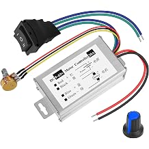 PWM DC Motor Speed Controller 9V-60V, 20A Brush Motor Driver Control Module 12V 24V 36V 48V 60V, DC Speed Regulator Pulse Width Motor Driver 1200W PWM Monitor Dimmer Governor with Switch Knob
