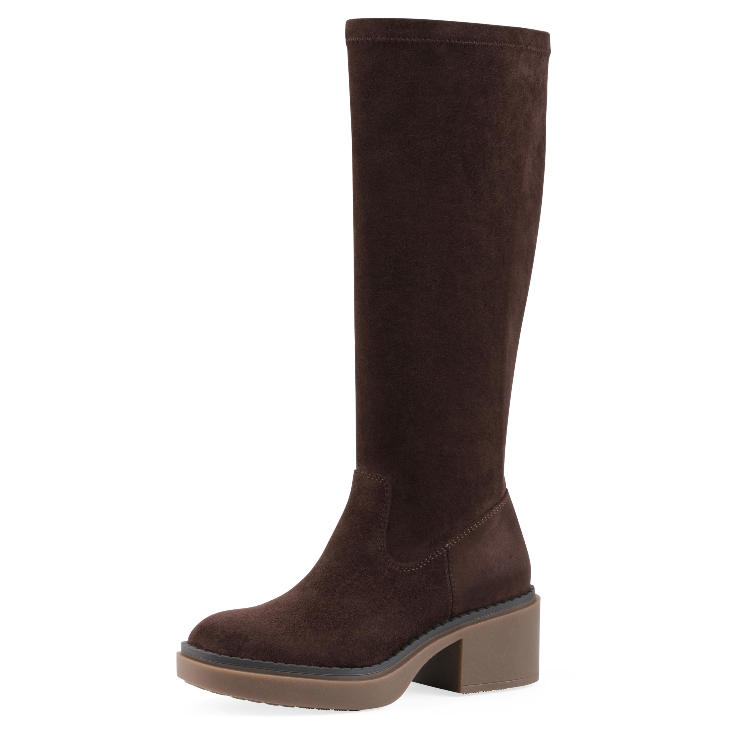 White Mountain Womens Marcella Block Heel Tall Shaft Boot
