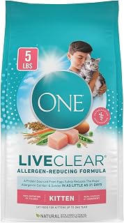 Purine ONE LiveClear Allergen-Reducing Dry Kitten Food Formula with Real Chicken As The Number One Ingredient - 5 lb. Bag