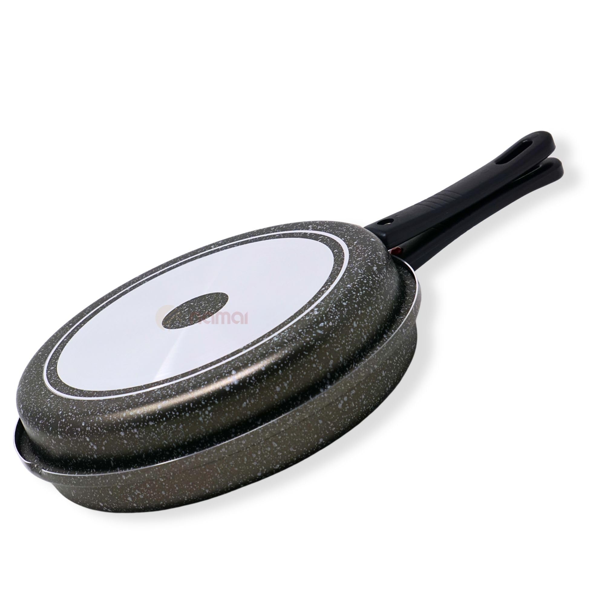 NAMAI Sarten Para Tortilla de Patatas, 24 CM, Material Aluminio, Apto Para Lavavajillas, Mango Extraíble, Antiadherente, No Apto para Inducción, Fabricado en Italia (24 CM)