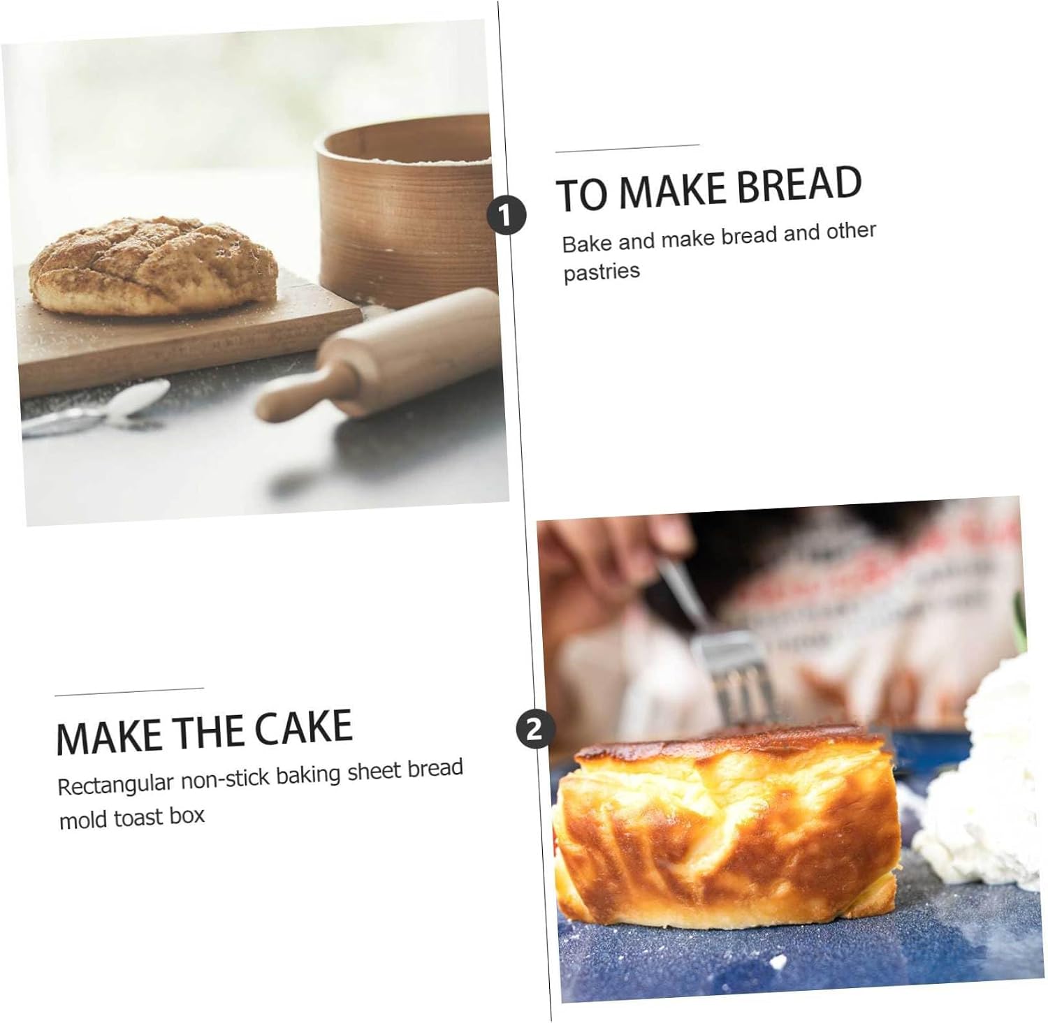 ABOOFAN 6pcs Rectangular Cake Molds Non-stick Baking Paska Bread Mold for Diy Toast Cheesecake Bread