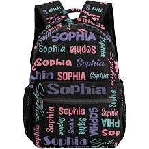 Waterproof Personalized Backpack Bookbag with Name for Elementary Girls Boys, Fashion Custom School Bag Gift for Kids, Unique Customize Back Pack Book Bag, 1 Pack