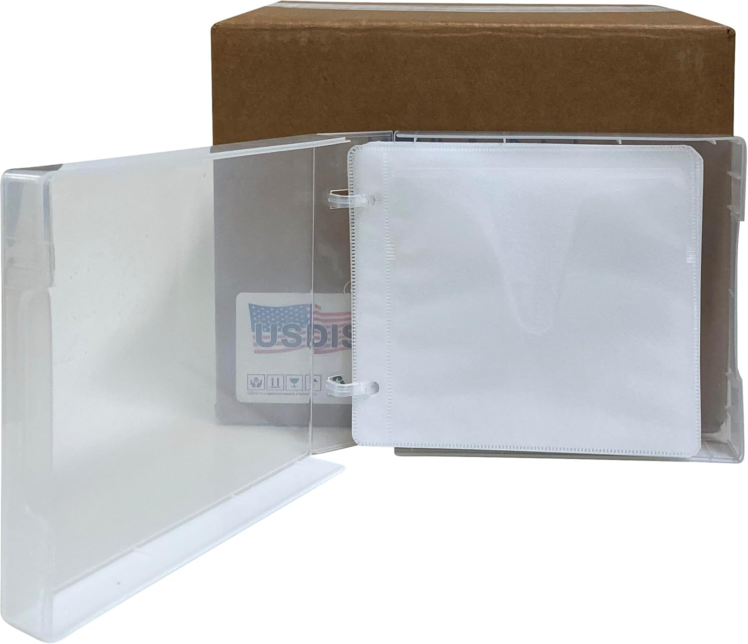 USDISC PP Poly Cases 40mm Binder Sleeve, 24 Disc, Clear, Pack of 10