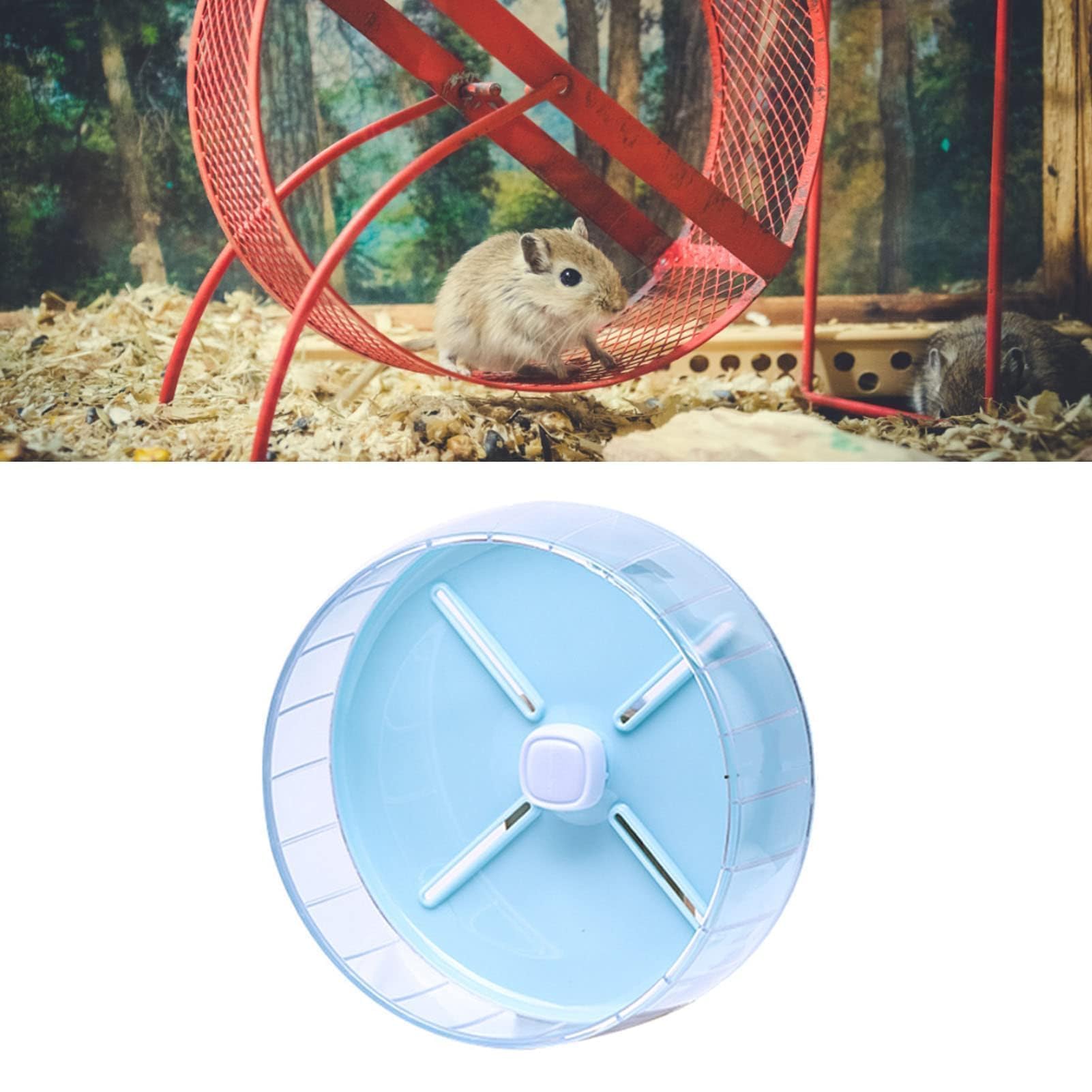 Roue De Hamster, Roues D'exercice Silencieuses Pour Hamster, Roues De Course Silencieuses Pour Gerbille Naine, Hamster Syrien, Rat, Souris(26cm-Bleu)
