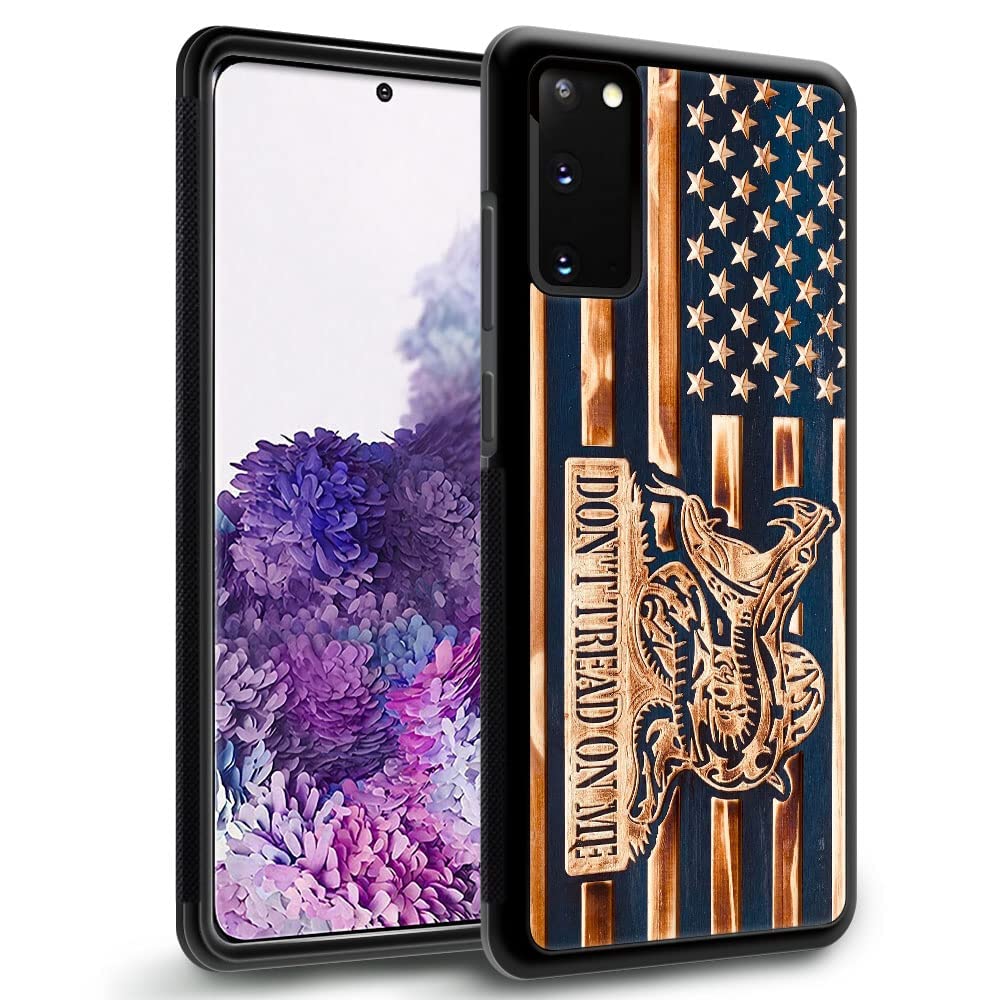 DAIZAG Case Compatible with Samsung Galaxy S20 FE Case,Dont Tread on me Wood Grain American Flag for Man Woman, Protection Shockproof Anti-Scratches TPU Case for Samsung Galaxy S20 FE