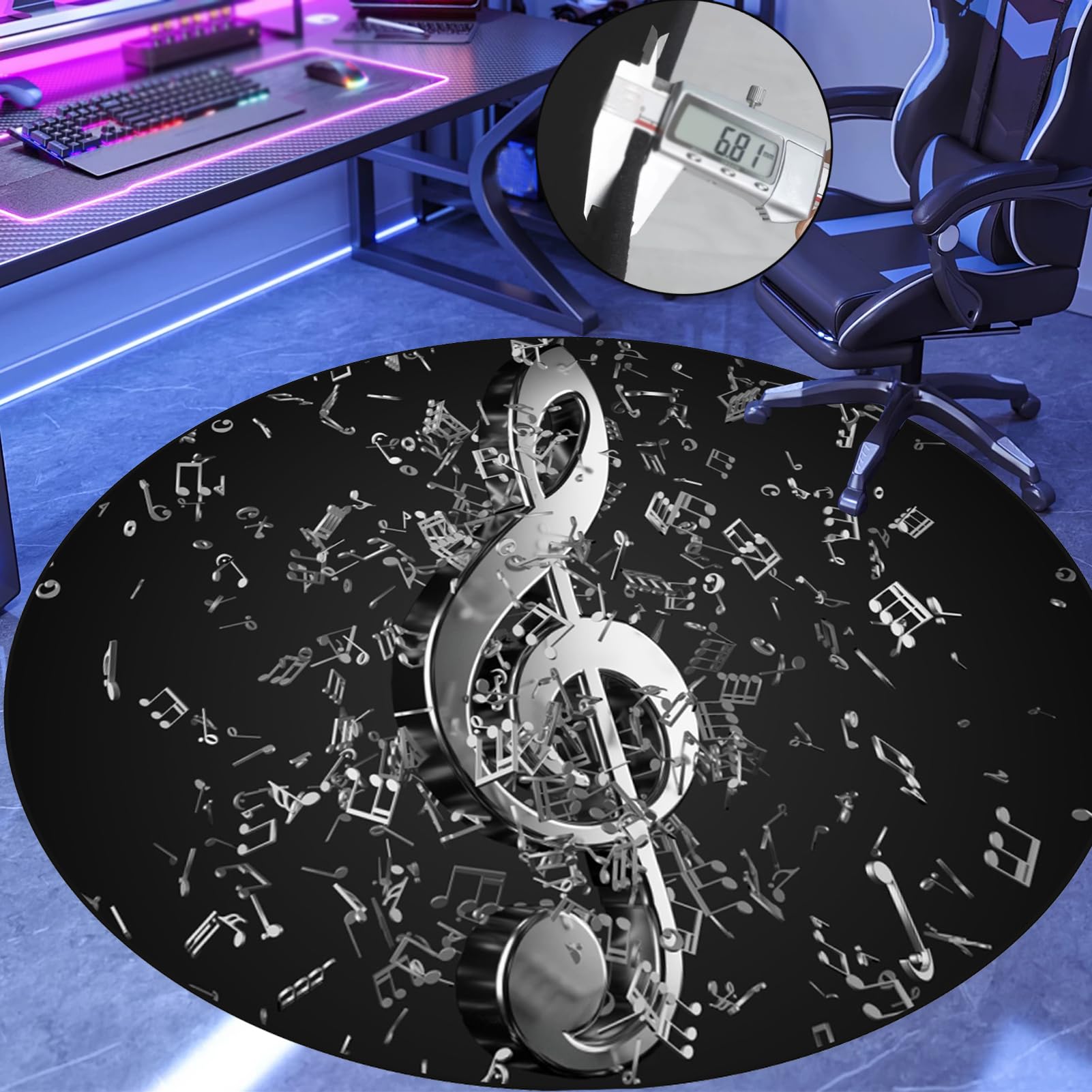 Drum Teppich Schlagzeug Teppich Schallschutz Teppich Schallschutzmatte rutschfeste Trommel Teppiche Rund Drum Matte Schallschutzdecke für Bass Drum Snare Usw Schlagzeugteppich 120 cm