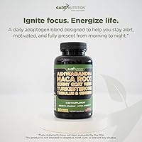 Vista 8 de Gade Nutrition Ashwagandha con raíz de maca, Epimedium, suplemento de turkesterona, Tribulus Terrestris, Panax Ginseng 90 cápsulas vegetales